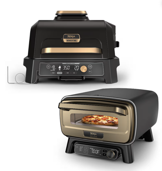 Ninja Woodfire Pro Connect XL Grill & Artisan Pizza Oven Bundle